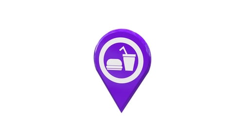 Food Court Map Location Pin Purple V6