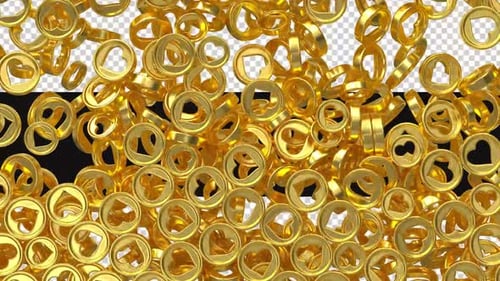 3D Hearts Transitions on Alpha Channel