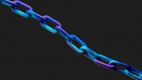 3D-Gradienten-Kettenschleifenanimation isoliert auf transparentem Hintergrund