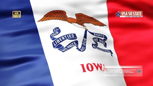 Waving Iowa State Flag Animation
