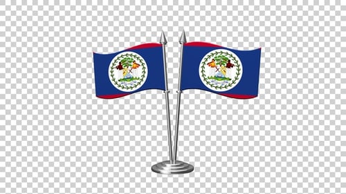 Alpha mit überkreuzter Flagge von Belize