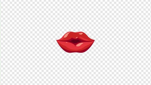 Animation Alpha mit roten Lippen für Damen