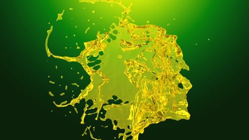 Yellow Liquid Splash Burst with Fluid Motion