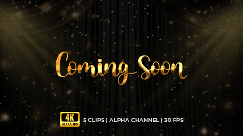 Coming Soon Text Reveal with Elegant Metallic Cursive Animation