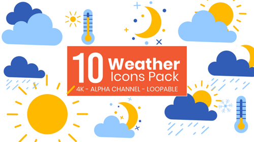 Flat Design Animated Weather Icon Pack