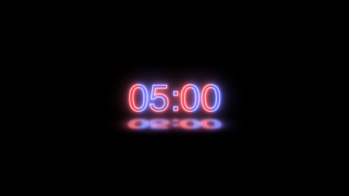 Neon Glowing Digital Countdown Timer