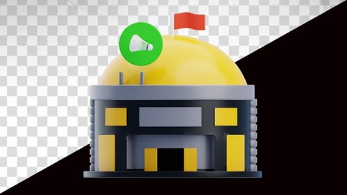Animation 3D du stade de badminton
