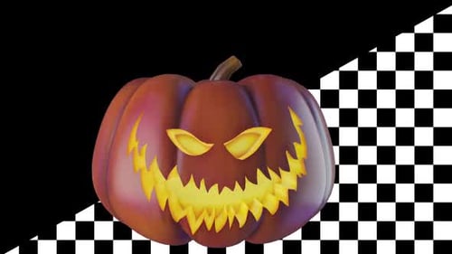 Animated 3D Halloween Jack-o'-Lantern Reveal