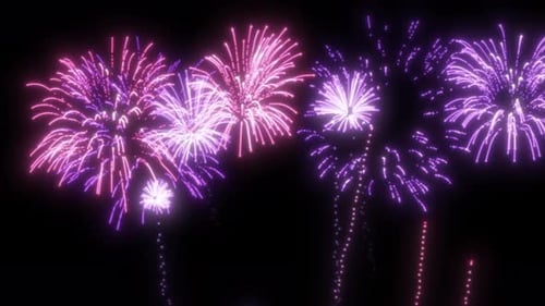 Violette und rosa Feuerwerksexplosion auf transparentem Hintergrund