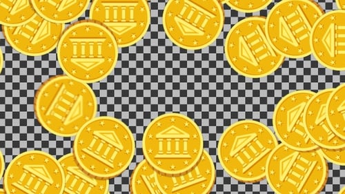 Animated Gold Coins Transition for Business and Finance