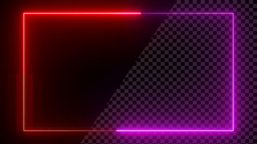 Neonrahmen Loop V5 in Rot und Violett