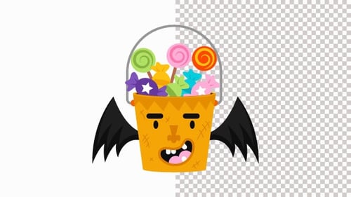 Bat Candy Bucket Animation Alpha Channel