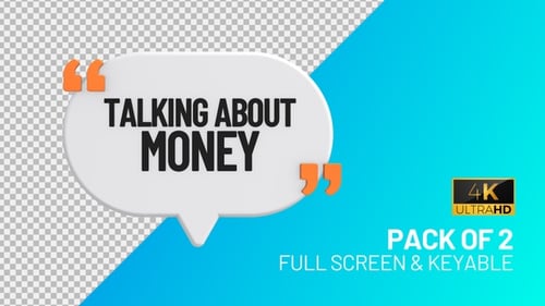 Modern 3D Speech Bubble with Quote Text Reveal