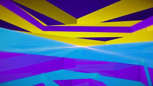 Dynamic Abstract Geometric Tunnel Animation with Vibrant Colors