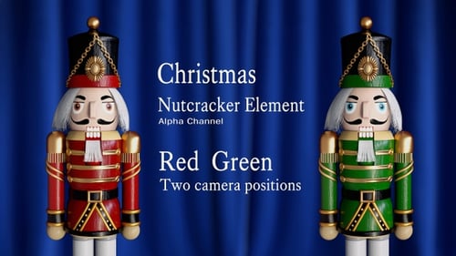 Animated Nutcracker Christmas Figures on Black Background