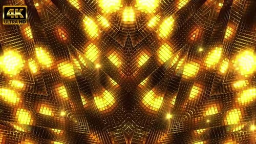 Golden Geometric Shimmering Light Pattern Background