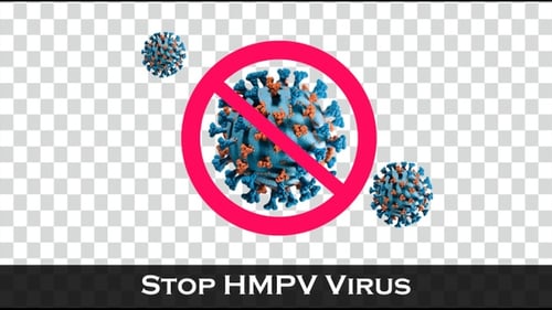 Stop HMPV Virus Icon | Human metapneumovirus | Virus