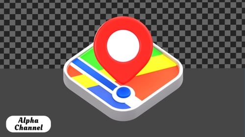 Modern 3D Map Pointer and Location Pin Animation