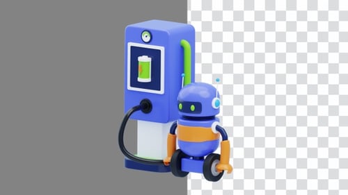 3D-Animation des Roboterladens