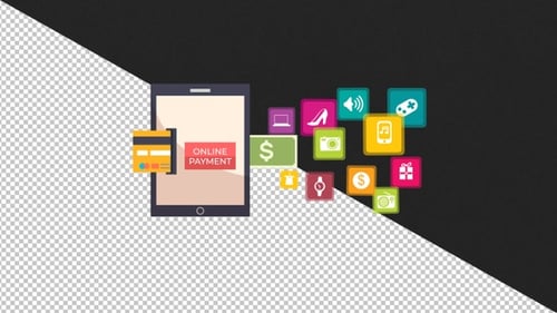 Online Payment and Mobile Shopping Flat Design Animation