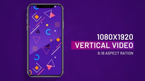 Memphis style looping geometric background pattern vertical video for social media posts