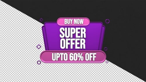 Animated 3D Super Offer Discount Tag