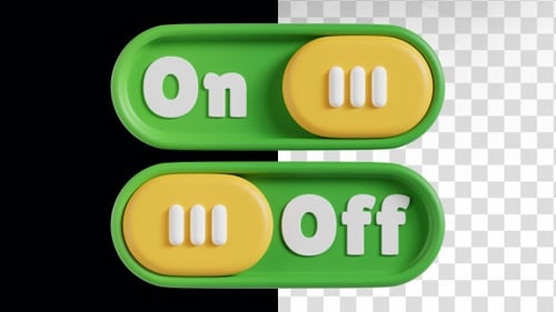 Animación 3D del botón Toggle Button en Alpha Channel