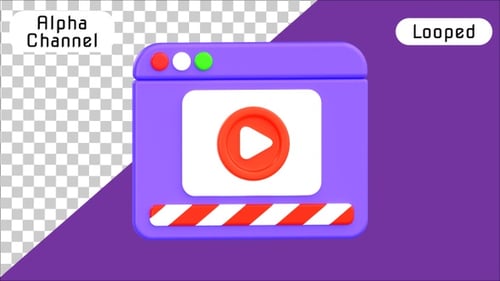 3D-Animation der Videoplayer-Oberfläche | Alpha-Kanal