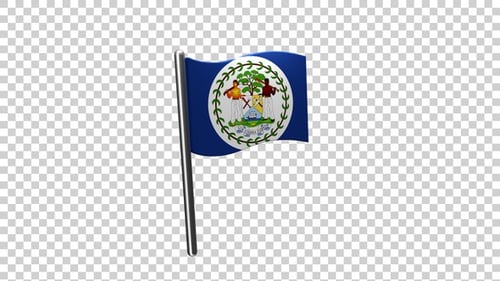 Animated Belize Flag Waving Loop with Alpha Channel