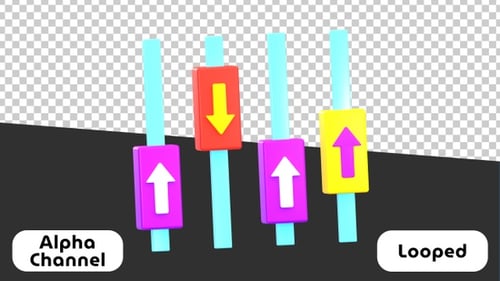 3D Financial Trading Candlestick Chart Animation for Stock Market | Alpha Channel