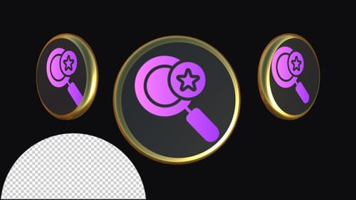 3D Animated Favorite Search Magnifying Glass Icon