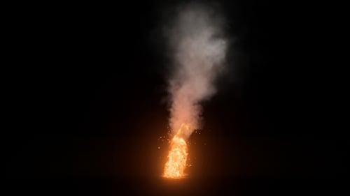 Fire With Smoke Rising
