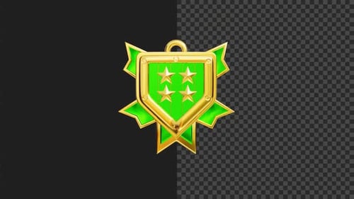 3D Game Badge Four Star Rank Animation