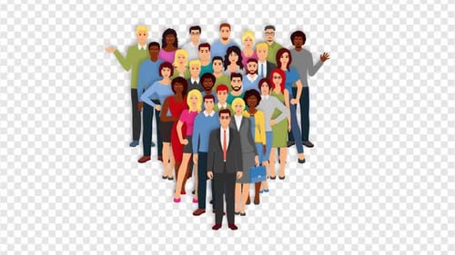Gruppe von Büroteam Cartoon People Animation Alpha