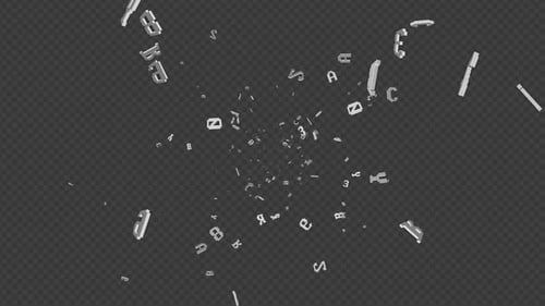 Random Numbers and Letters Programming Code Animation on Alpha Channel, Loop