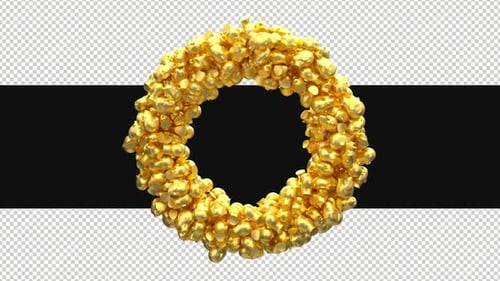 3D-Goldköpfe, die sich im Kreis drehen