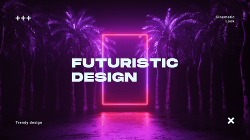 Synthwave Neon Rectangle and Palm Trees Video Loop