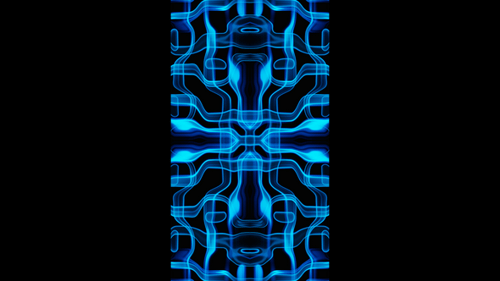 Vertikaler abstrakter DJ-Loop-Animationshintergrund mit blauer Neontechnologie