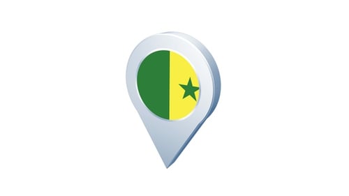 Animated Location Pin with Senegal Flag
