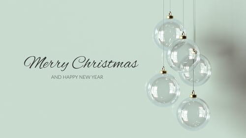 Elegant Clear Christmas Ornaments Hanging and Swaying