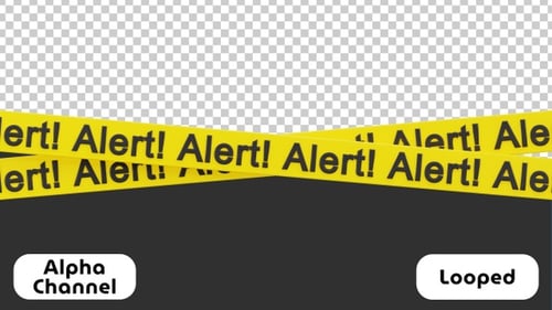 Crossed 3D Alert Warning Tapes | Alpha Channel