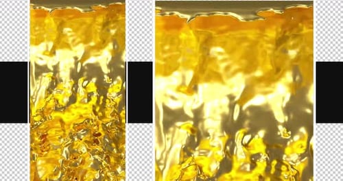 Golden Fluid Splash and Flow Effect