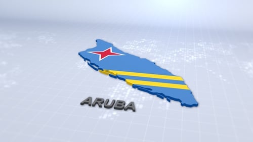 Aruba Karte mit Flagge