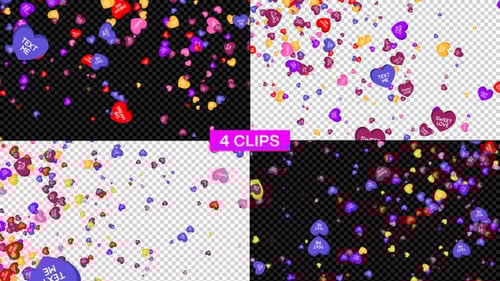 Conversation Hearts Falling Alpha Loop