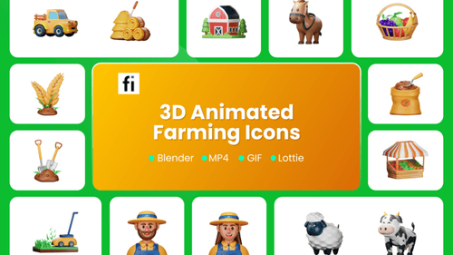 3D Animated Agribusiness Icon Set