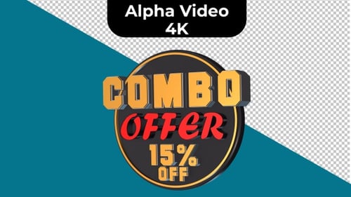 Animated 3D Spinning Discount Combo Offer Badge