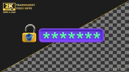 3D Password Entry and Secure Unlocking Animation