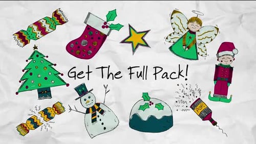 Hand-Drawn Christmas Holiday Elements Animation Pack