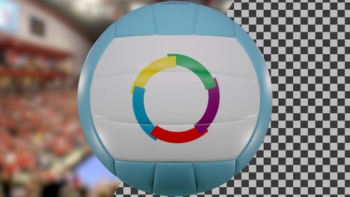 Volleyball Logo Reveal with Rotating 3D Ball