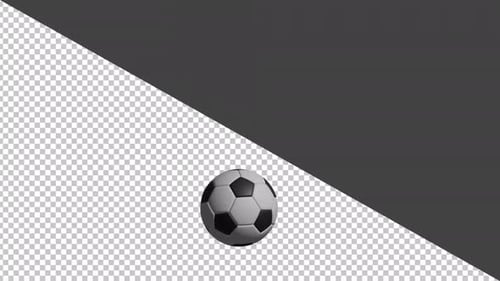 3D-Fußball, der hüpft und sich dreht — Full HD Alpha